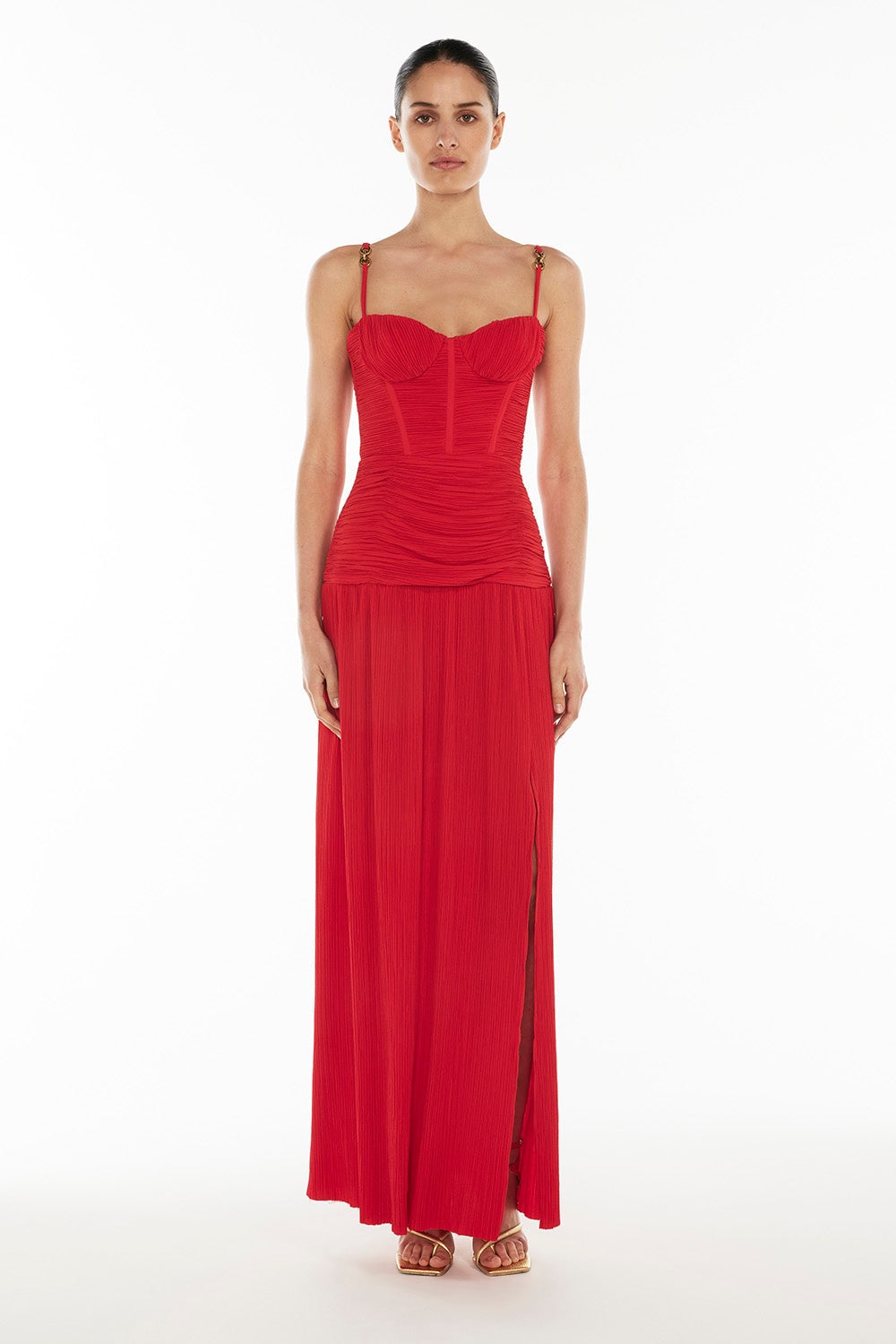 Manning Cartell Double Time Pleat Dress — RED