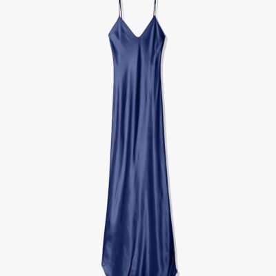Nili Lotan CAMI SILK GOWN — SAPPHIRE - Image 1