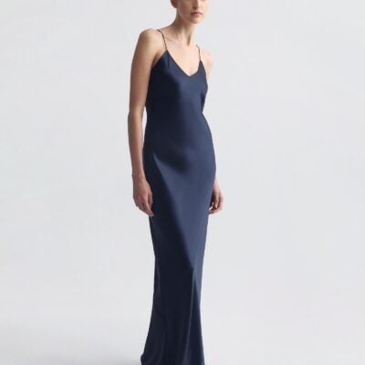 Nili Lotan CAMI SILK GOWN — SAPPHIRE - Image 2