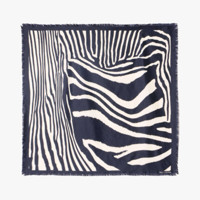 Nili Lotan ZEBRA SILK TWILL SCARF — ZEBRA PRINT - Image 1