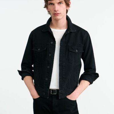 Nili Lotan ZANE DENIM JACKET — JET BLACK - Image 2