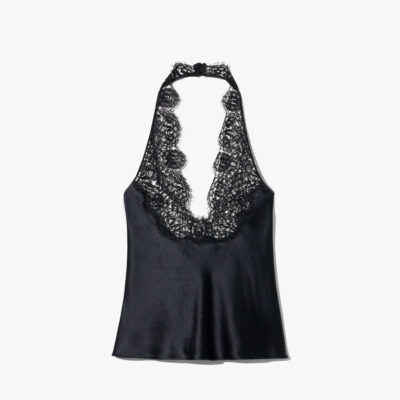 Nili Lotan TEO LACE HALTERNECK SILK TOP — VINTAGE LEOPARD PRINT - Image 2