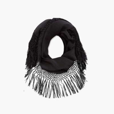 Nili Lotan SQUARE SILK SCARF — BLACK - Image 1