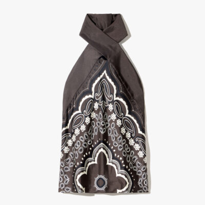 Nili Lotan SOLAL SILK HALTERNECK TOP — BROWN/ IVORY BANDANA PRINT - Image 1