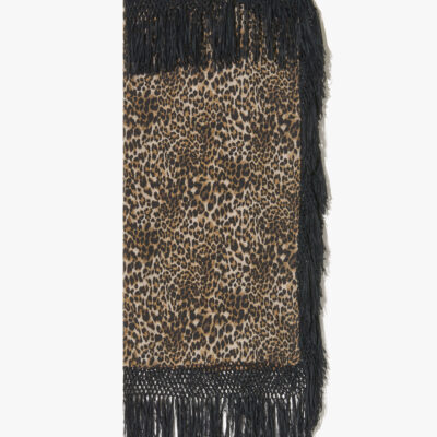 Nili Lotan SHAWL SILK FRINGED SCARF — VINTAGE LEOPARD PRINT - Image 1