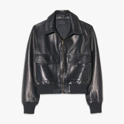 Nili Lotan REDLEY LEATHER BOMBER JACKET — BLACK - Image 1