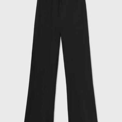 Silk Laundry Wool Silk Wide Legged Bias Cut Pants Black - Image 1
