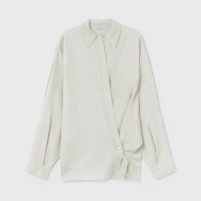 Silk Laundry Wool Silk Crossover Shirt Off-White - Image 1