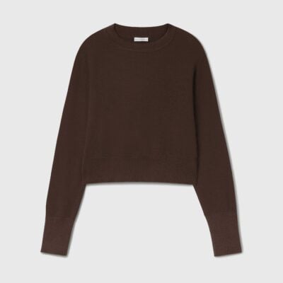 Silk Laundry Wool Cropped Crewneck Root - Image 1