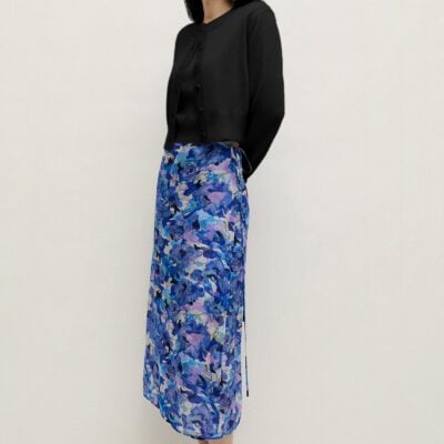 Silk Laundry Wool Cropped Cardigan Black - Image 2