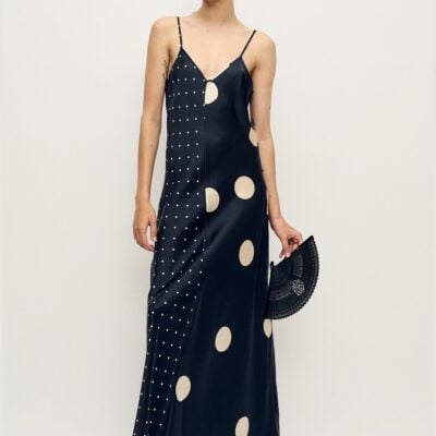 Silk Laundry Two-Tone Dress Polka Mix - Image 2
