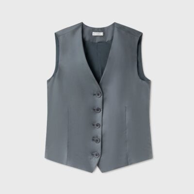 Silk Laundry Twill Vest Slate - Image 1
