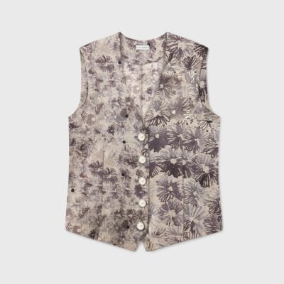 Silk Laundry Twill Vest Aster Floral - Image 1