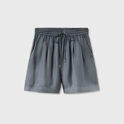 Silk Laundry Twill Slouch Shorts Slate - Image 2