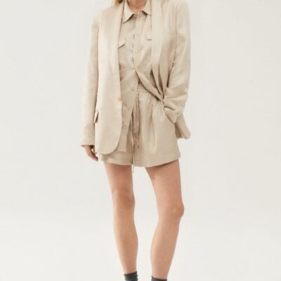 Silk Laundry Twill Slouch Shorts Hazelnut - Image 2