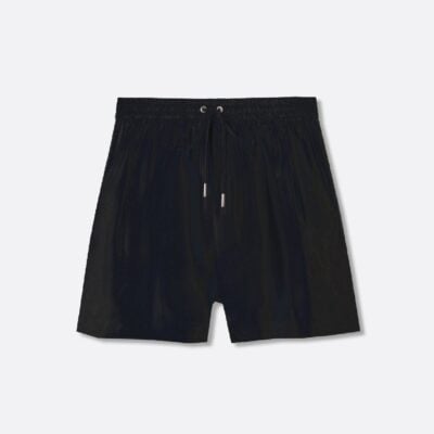 Silk Laundry Twill Slouch Shorts Black - Image 1