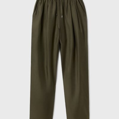 Silk Laundry Twill Slouch Pants Pine - Image 1
