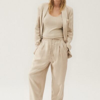 Silk Laundry Twill Slouch Pants Hazelnut - Image 2