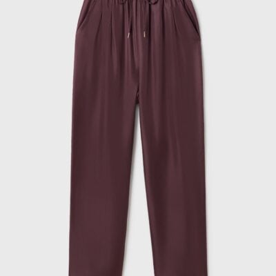 Silk Laundry Twill Slouch Pants Cacao - Image 1
