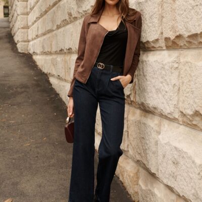 St Frock Zodiac Jacket in Chocolate Suedette — 8 - Image 2