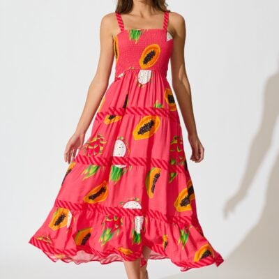 St Frock Zimi Maxi Sundress in Red Multi Print — 8 - Image 1