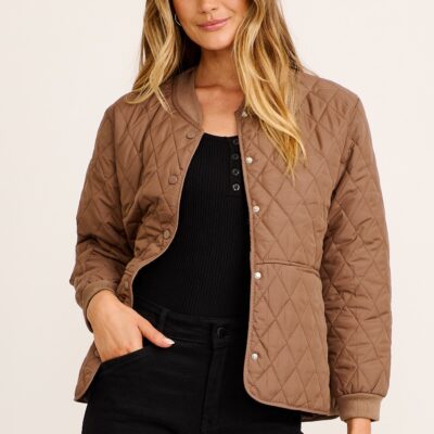 St Frock Wyoming Quilted Jacket in Chocolate Brown — 8 - Image 1