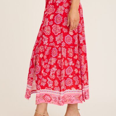 St Frock Vivi Maxi Skirt in Red Multi Boho Print — 8 - Image 2