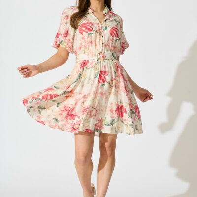 St Frock Vintage Blossom Dress in Cream with Multi Floral — 8 - Image 1