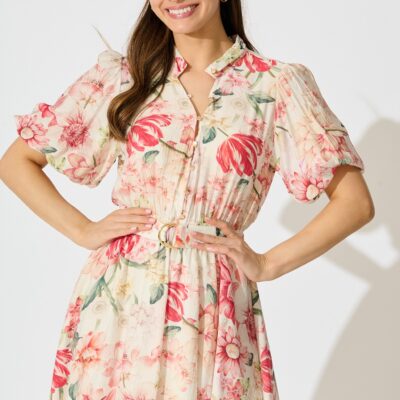 St Frock Vintage Blossom Dress in Cream with Multi Floral — 8 - Image 2