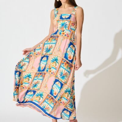St Frock Vietta Midi Sundress in Multi Palm Print — 8 - Image 1