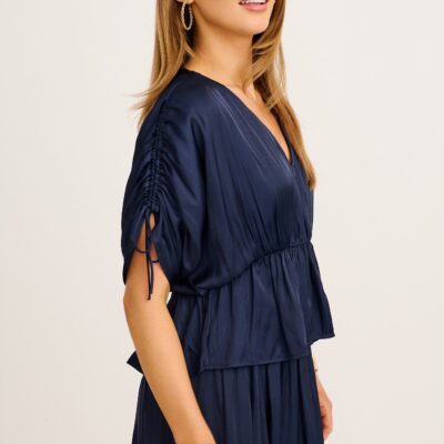 St Frock Ultimate Style Top in Navy Satin — 8 - Image 2