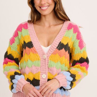 St Frock Ultimate Cosy Knit Cardigan in Multi Wool Blend — S/M - Image 1