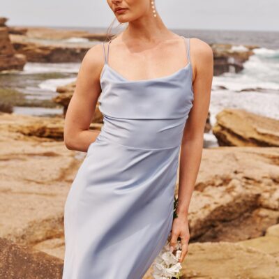 St Frock Timeless Whispers Maxi Dress in Ice Blue Satin — 8 - Image 2
