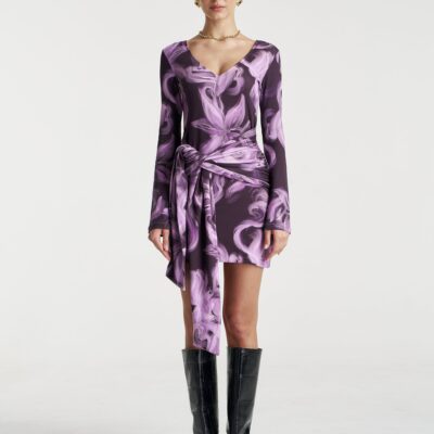 Summi Summi VIOLET LS MINI DRESS - VELVET SHADOW — XS - Image 1