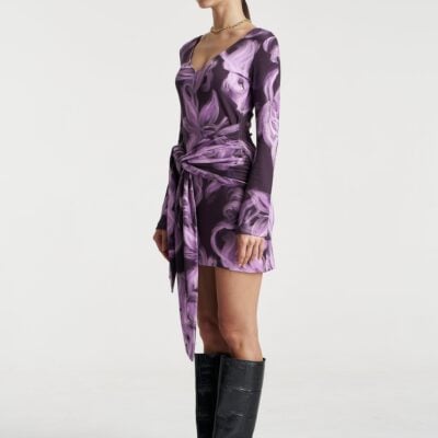 Summi Summi VIOLET LS MINI DRESS - VELVET SHADOW — XS - Image 2
