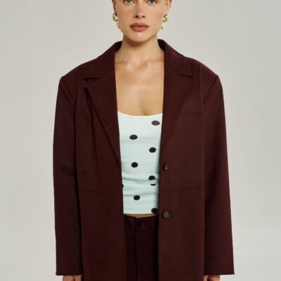 Summi Summi VEGAN SUEDE JACKET - SYRAH — XS - Image 1