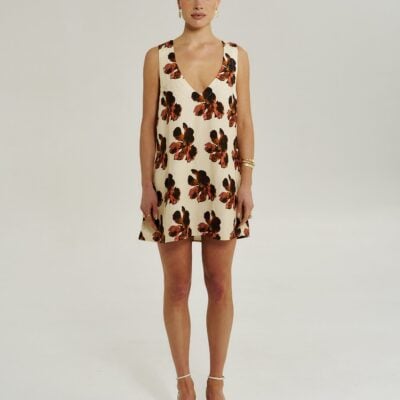 Summi Summi V NECK MINI DRESS - BUTTER FLEUR — XS - Image 1