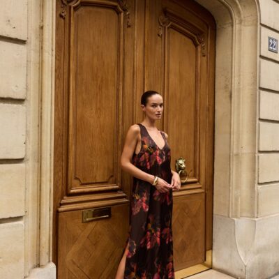 Summi Summi V NECK MAXI - CHOCOLAT PETALS — XS - Image 1