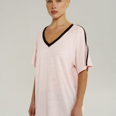 Summi Summi V NECK JERSEY TEE - DUSTY ROSE — XS - Image 2