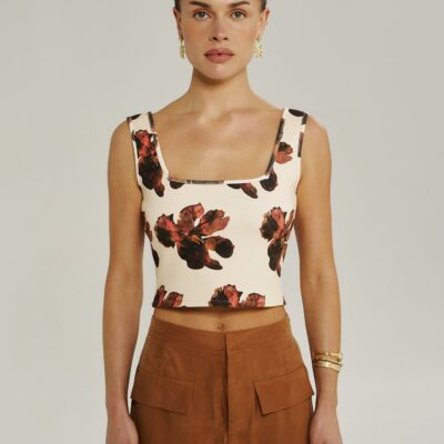 Summi Summi SQUARE NECK SINGLET - BUTTER FLEUR — XS - Image 1