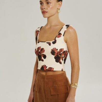 Summi Summi SQUARE NECK SINGLET - BUTTER FLEUR — XS - Image 2