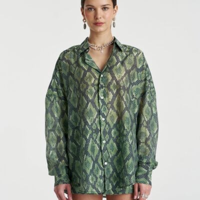 Summi Summi SHEER LS SHIRT - VIPER — XS - Image 1
