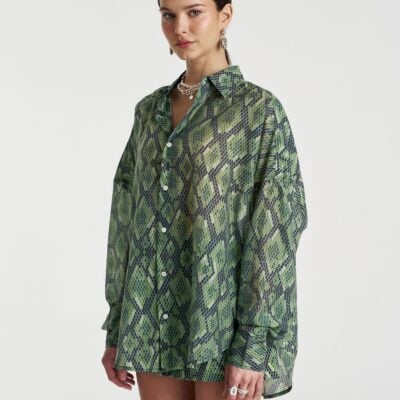 Summi Summi SHEER LS SHIRT - VIPER — XS - Image 2