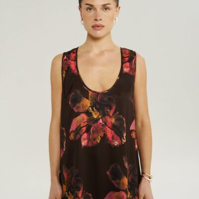 Summi Summi SCOOP NECK TANK - CHOCOLAT PETALS — XS - Image 1