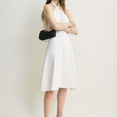 Toteme Twist halter dress ecru - Image 1