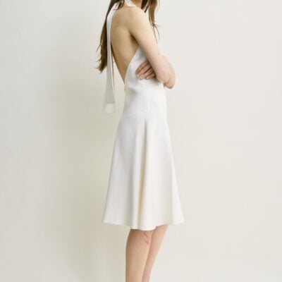 Toteme Twist halter dress ecru - Image 2