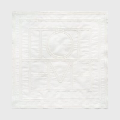 Toteme Monogram crochet cotton scarf white - Image 1