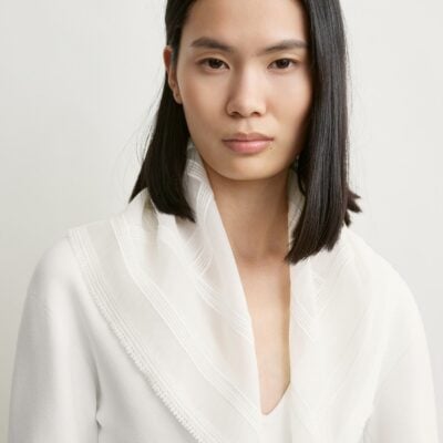 Toteme Monogram crochet cotton scarf white - Image 2