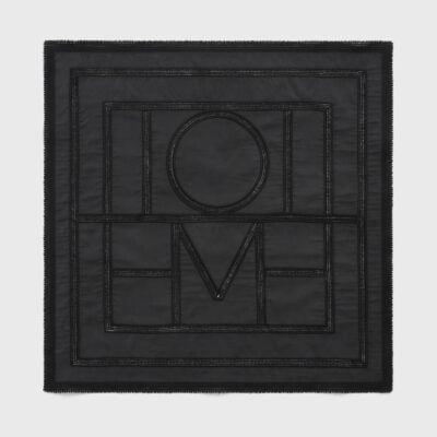 Toteme Monogram crochet silk scarf washed black - Image 1