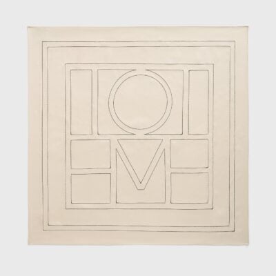 Toteme Embroidered monogram silk scarf ivory - Image 1